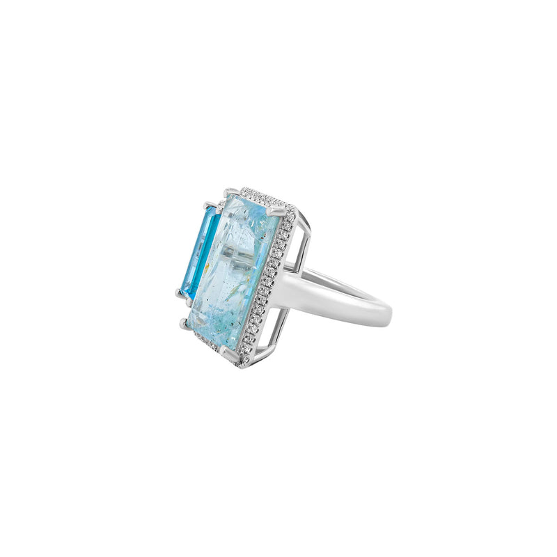 Storm Ring | Aquamarine + Topaz