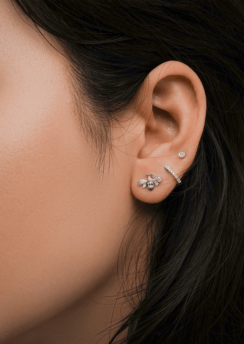 Mini Sun Threaded Flat Back Earring | Single