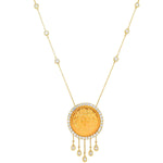 Swiss Franc Gold Coin Necklace | 4.70GMS 1.65CTW - Porter Lyons