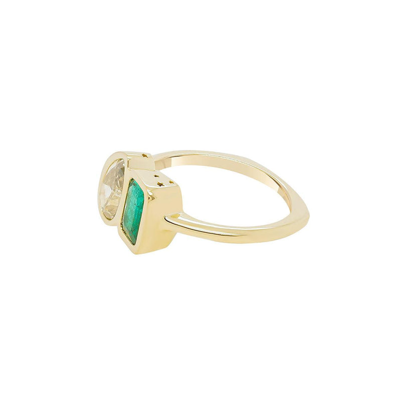 Toi et Moi Ring | Diamond + Emerald | 2.37GMS 2TCW - Porter Lyons