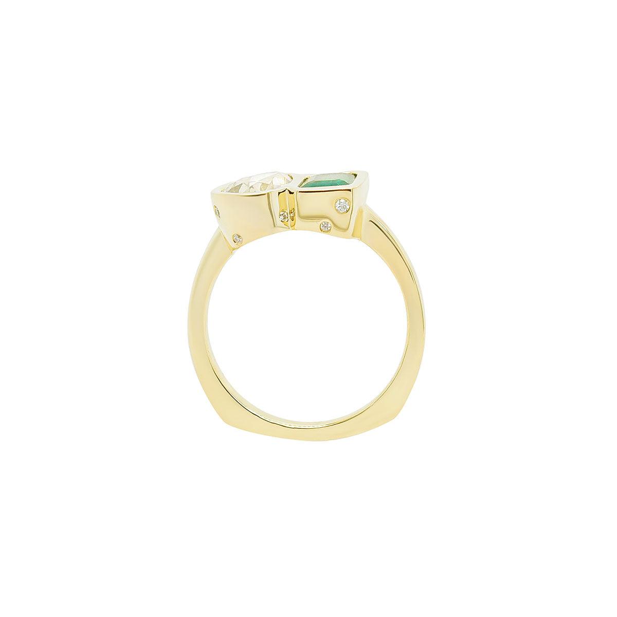 Toi et Moi Ring | Diamond + Emerald | 2.37GMS 2TCW - Porter Lyons