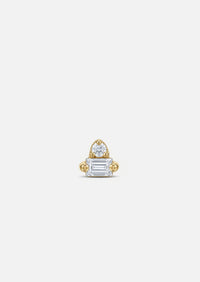Trillion Duo Diamond Threaded Flat Back Earring