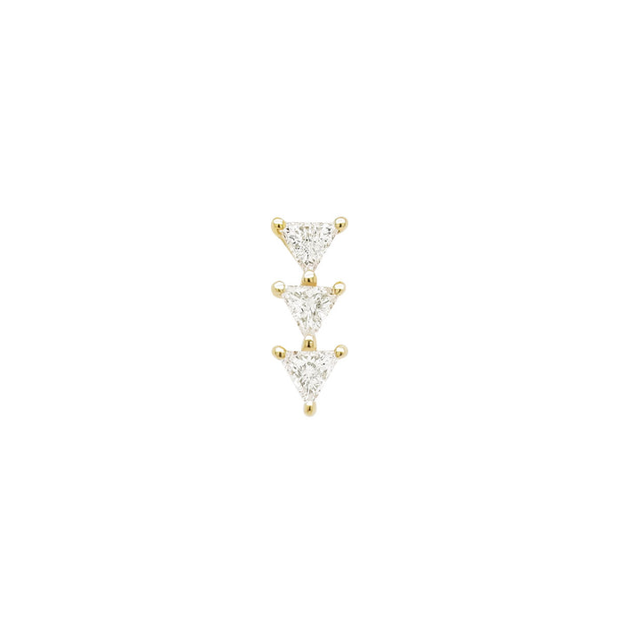 Diamond Trillion Arrow Threaded Flat Back Earring | 0.35GMS 0.11CT | Single