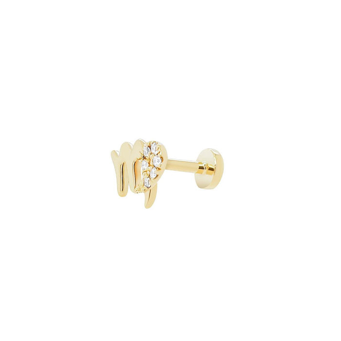 Virgo Threaded Flat Back Earring | .70GM .04CT - Porter Lyons