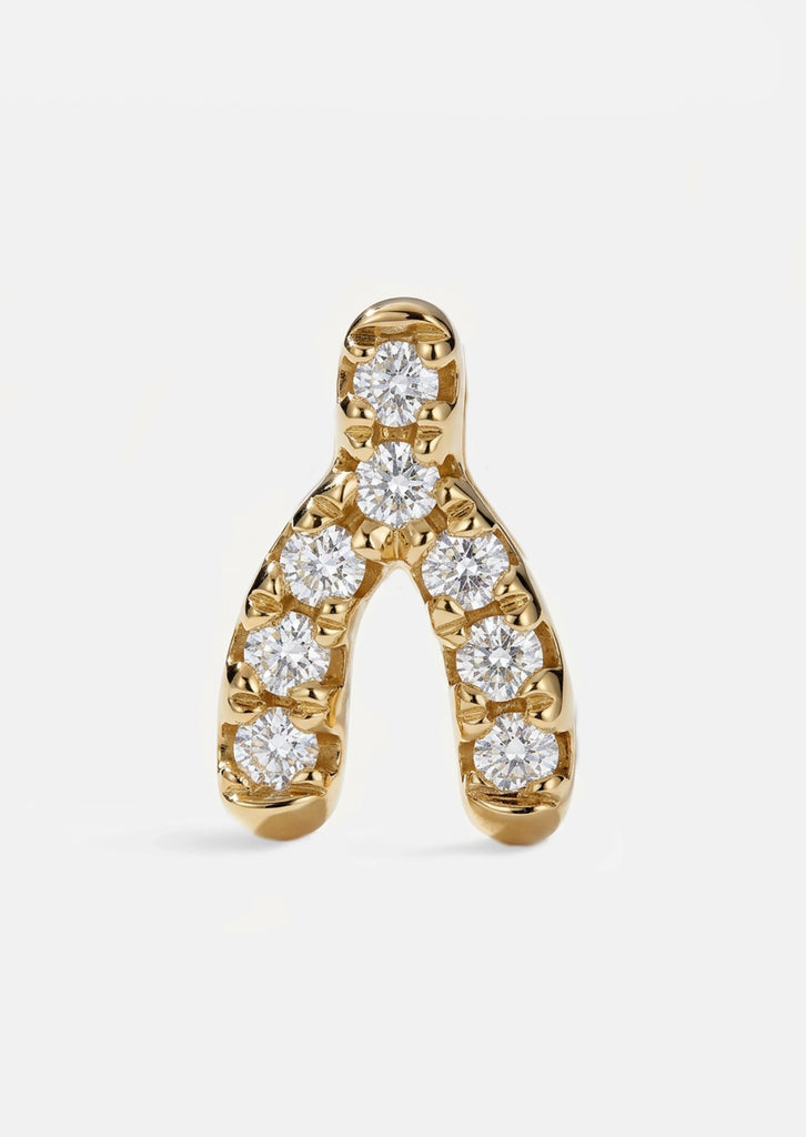 Wishbone Threaded Flat Back Earring