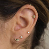 3mm Round Diamond Threaded Flat Back Earring | .56GMS .2CT | Single