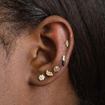 Yin Yang Threaded Flat Back Earring | .3GMS .01CT | Single
