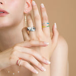 Enamel Wand Pop Ring | 1.6GMS .26CTW | Topaz