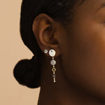 Yin Yang Drop Earrings - Moonstone | 4.5GMS .8CT