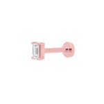 Mini Baguette Diamond Threaded Flat Back Earring | .5GMS .16CT | Single - Porter Lyons