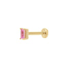 Mini Baguette Pink Sapphire Threaded Flat Back Earring | .5GMS .10CT | Single - Porter Lyons