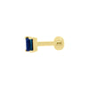 Mini Baguette Sapphire Threaded Flat Back Earring | .25GMS .10CT | Single - Porter Lyons