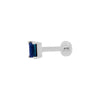 Mini Baguette Sapphire Threaded Flat Back Earring | .25GMS .10CT | Single