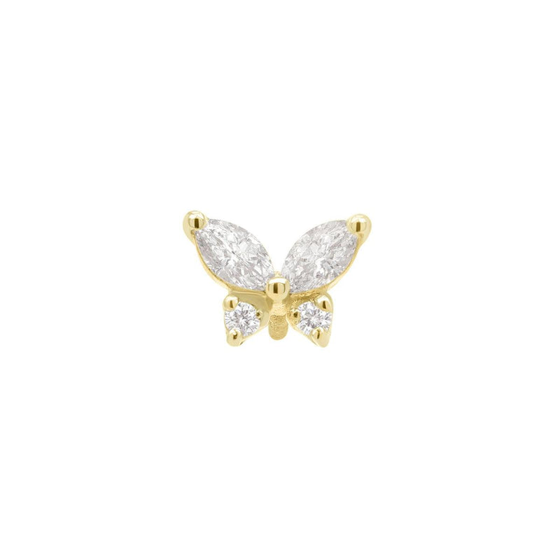 Butterfly Threaded Flat Back Earring | 0.3GMS 0.1CT | Single - Porter Lyons