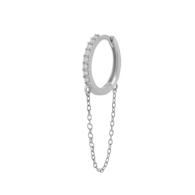 Diamond Chain Huggie Hoop | .45GMS .05CT | Single