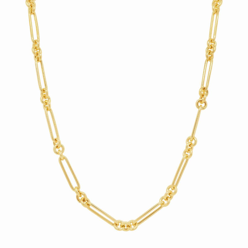 Oval and Round Link Chain Necklace | 7.48GMS