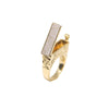 Side View of Diamond Compartment on 14K Yellow Gold Cypress Poison Ring