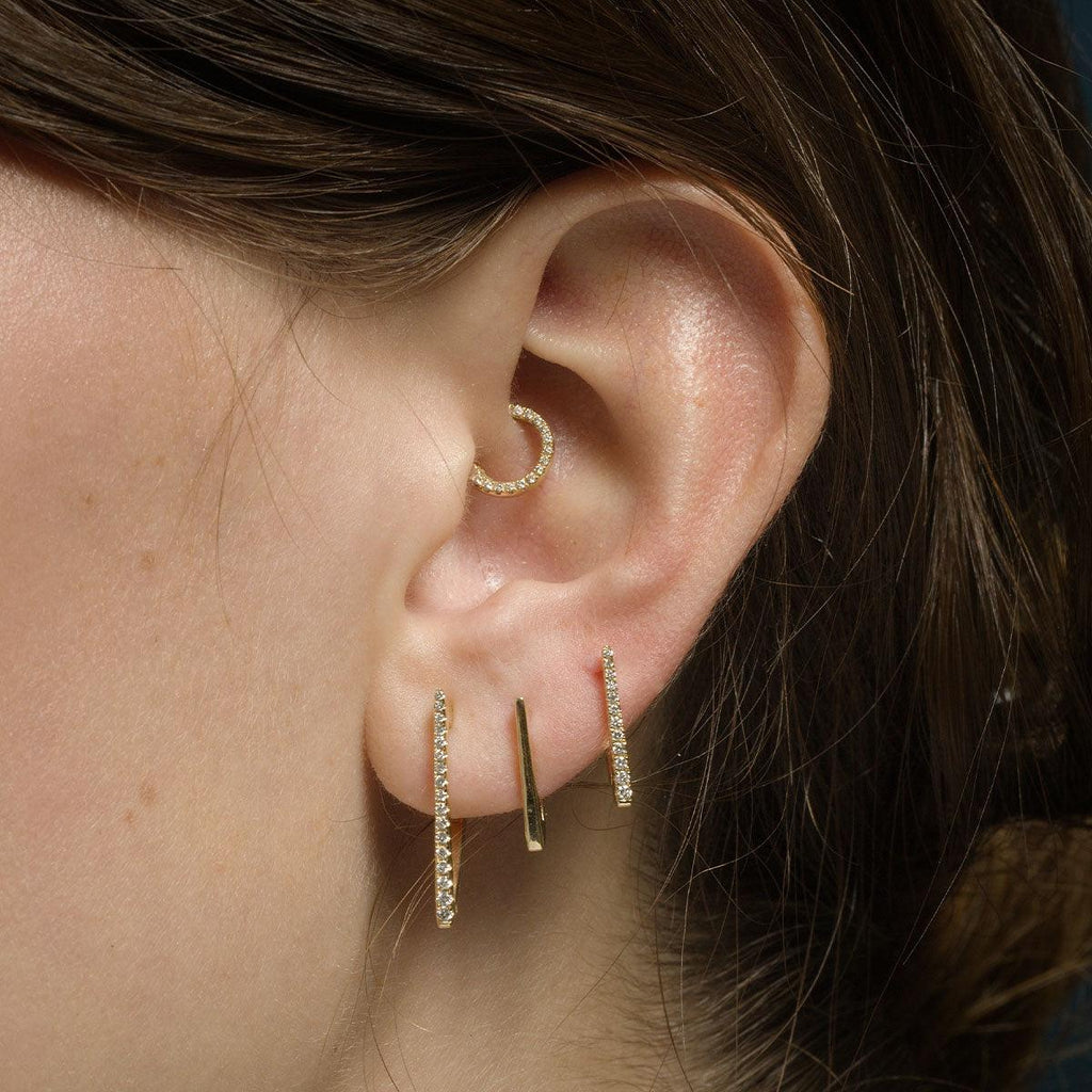 Silver hoop earrings, Circle lock, , 2203120(PRh-Gr)