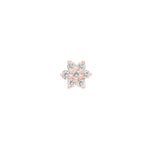 Diamond Flower Threaded Flat Back Earring | .35GMS .07CT | Single