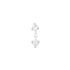 Double Diamond Drop Threaded Flat Back Earring | .25GMS .05CT | Single