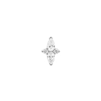 Double Diamond Pear Threaded Flat Back Earring | .3GMS .1CT | Single - Porter Lyons