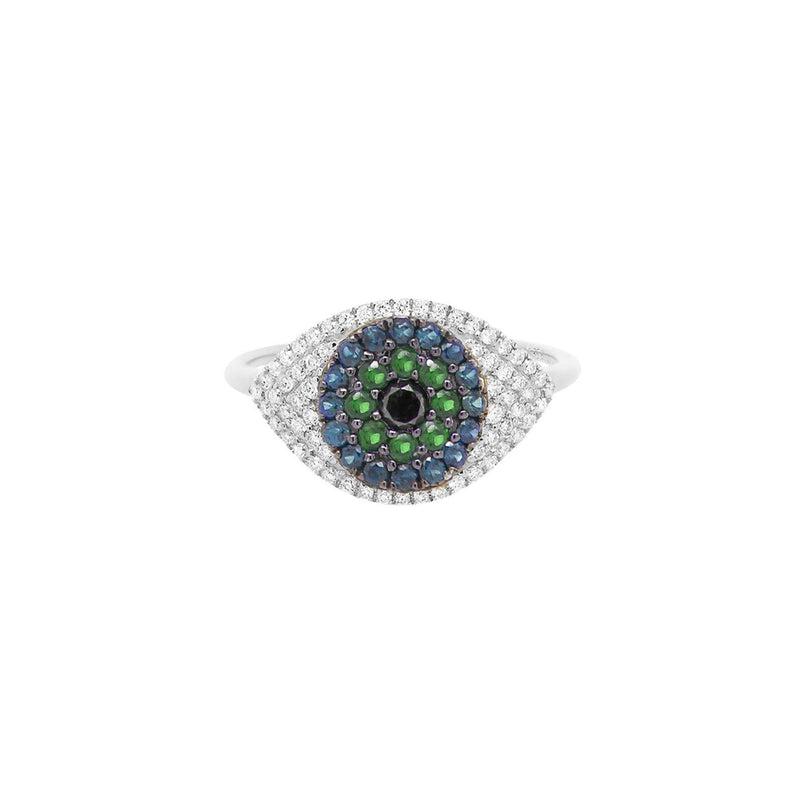 Evil Eye Protector Ring | 2.63GMS .41CT | Sapphire & Emerald - Porter Lyons