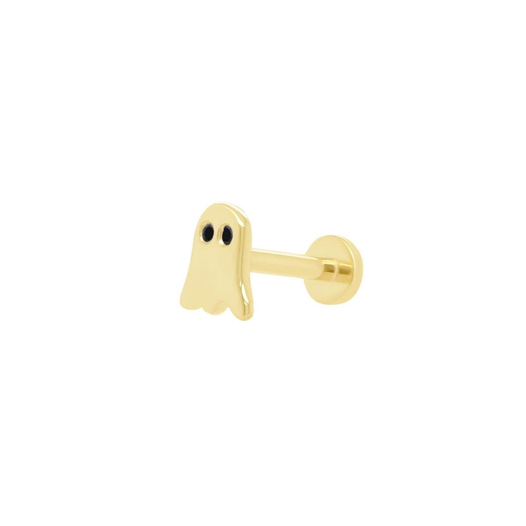 Ghost Threaded Flat Back Earring - Black Diamond | .4GMS .01CT | Single