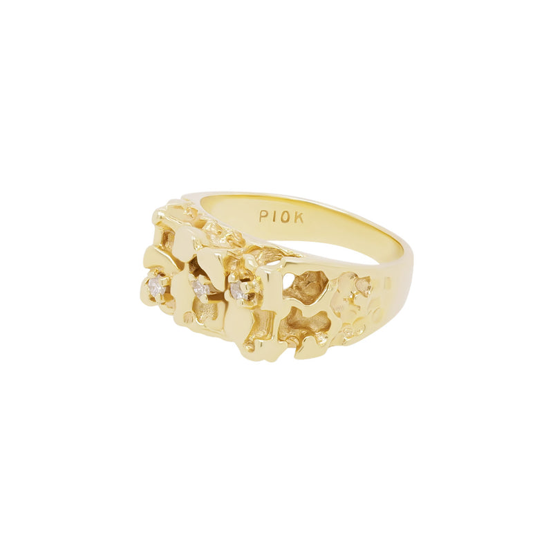 Gold Nugget Ring | 6.39GMS .10CTW