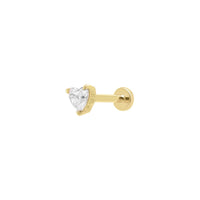 Mini Diamond Heart Threaded Flat Back Earring | .6GMS .3CT | Single - Porter Lyons