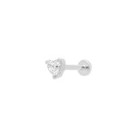 Mini Diamond Heart Threaded Flat Back Earring | .6GMS .3CT | Single - Porter Lyons