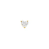 Mini Diamond Heart Threaded Flat Back Earring | .6GMS .3CT | Single