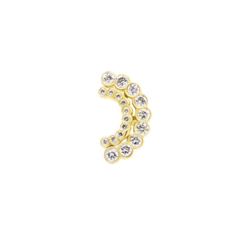 Lune Cachée Threaded Flat Back Earring | .5GMS .1CT | Single