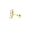 Luxe Open Curve 3 Diamond Threaded Flat Back Earring | .4GMS .25CT | Single