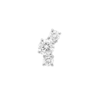 Luxe Open Curve 3 Diamond Threaded Flat Back Earring | .4GMS .25CT | Single - Porter Lyons