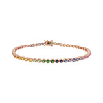 Mama Round Rainbow Tennis Bracelet | 6.27GMS 3.77CTW