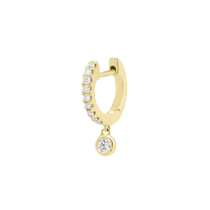 Medium Diamond Drop Huggie Hoop | .85GMS .1CT | Single - Porter Lyons