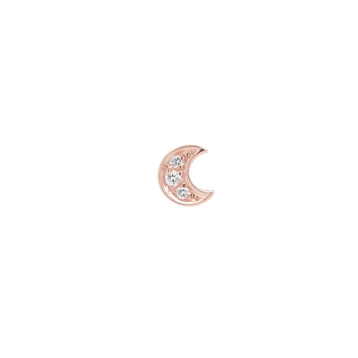 Mini Crescent Threaded Flat Back Earring | .5GMS .02CT | Single - Porter Lyons