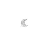 Mini Crescent Threaded Flat Back Earring | .5GMS .02CT | Single - Porter Lyons