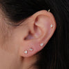 Mini Baguette Diamond Threaded Flat Back Earring | .5GMS .16CT | Single