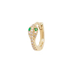 Mini Diamond Snake Huggie - Emerald Eyes | .6GMS .05CT | Single - Porter Lyons