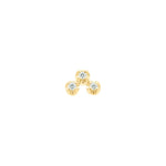 Mini Diamond Cluster Threaded Flat Back Earring | .5GMS .02CT | Single