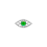 Mini Emerald Evil Eye Threaded Flat Back Earring | .8GMS .04CT | Single - Porter Lyons