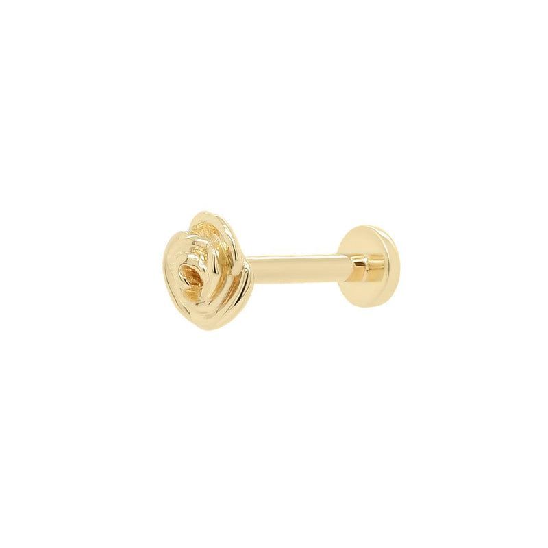 Gold Rose Threaded Flat Back Earring | .4GMS | Single