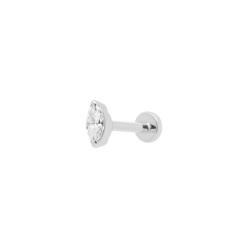 5 Marquises Diamond Earring Backing in White Gold