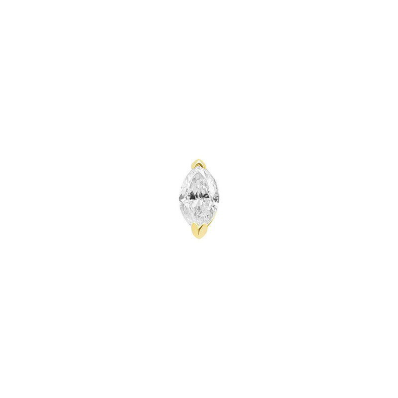 Mini Marquise Diamond Threaded Flat Back Earring | .58GMS .2CT | Single - Porter Lyons