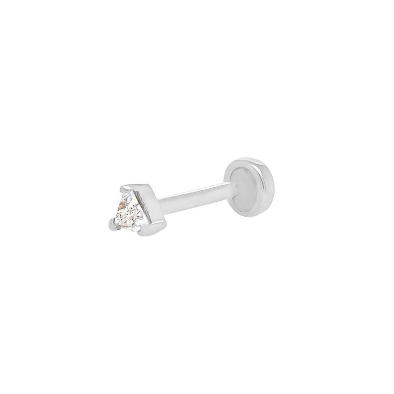 Mini Trillion Diamond Threaded Flat Back Earring | .25GMS .05CT | Single