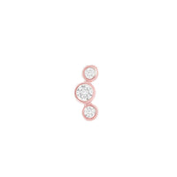 Open Curve 3 Diamond Threaded Flat Back Earring | .3GMS .07CT | Single - Porter Lyons