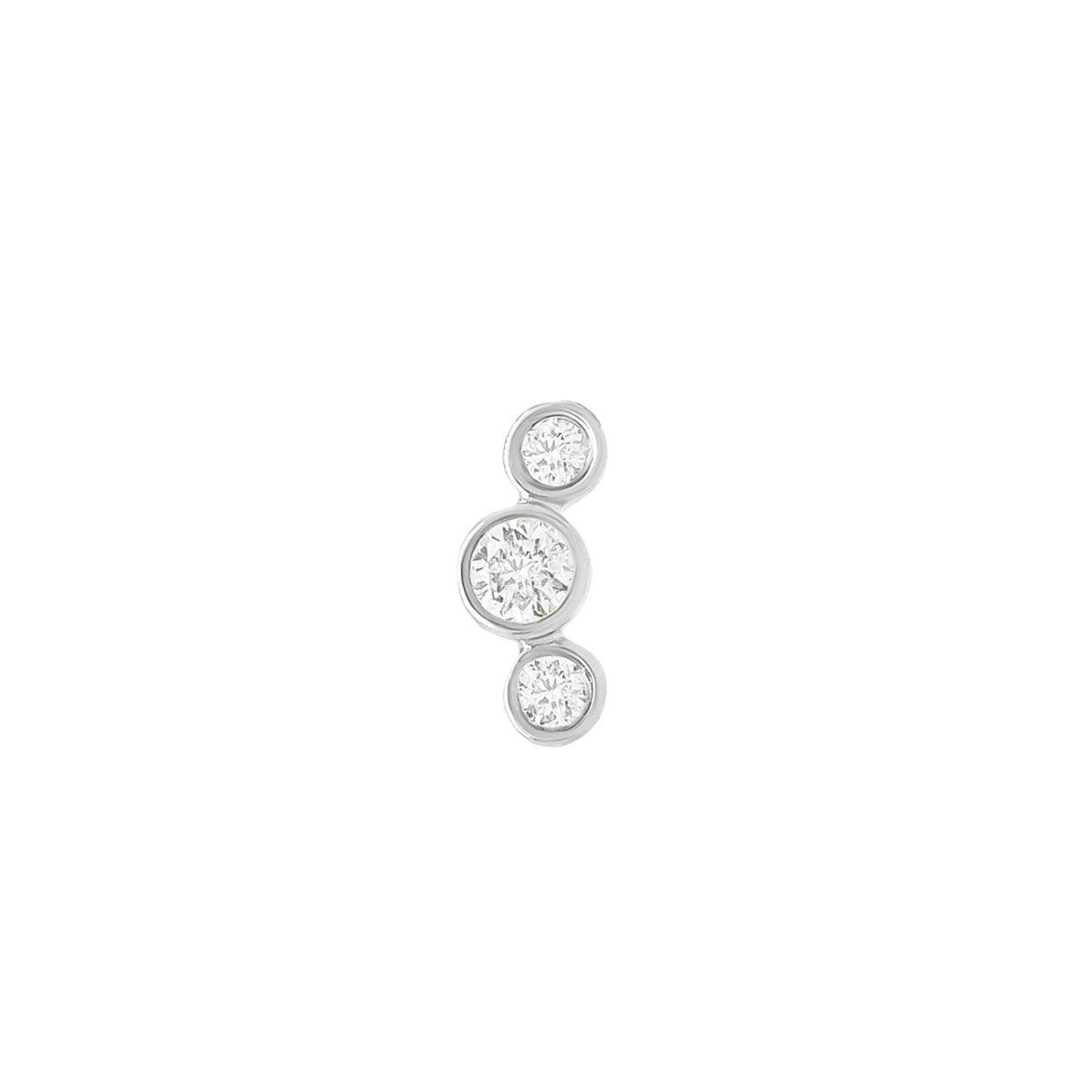 Tension Flat Back Stud Earring, 2mm Diamond