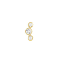 Open Curve 3 Diamond Threaded Flat Back Earring | .3GMS .07CT | Single - Porter Lyons