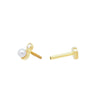Pearl Diamond Duo Threaded Flat Back Earring | .25GMS .01CT | Single